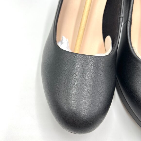 Clarks Womens Size 8 Ambyr‎ Joy Black Leather Pumps Heels Shoes Classic Work - Picture 3 of 13